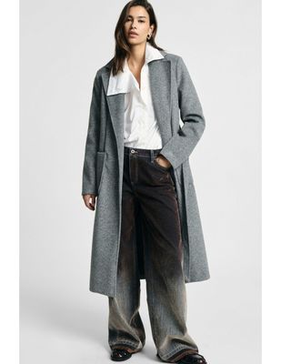 Long coat with a belt