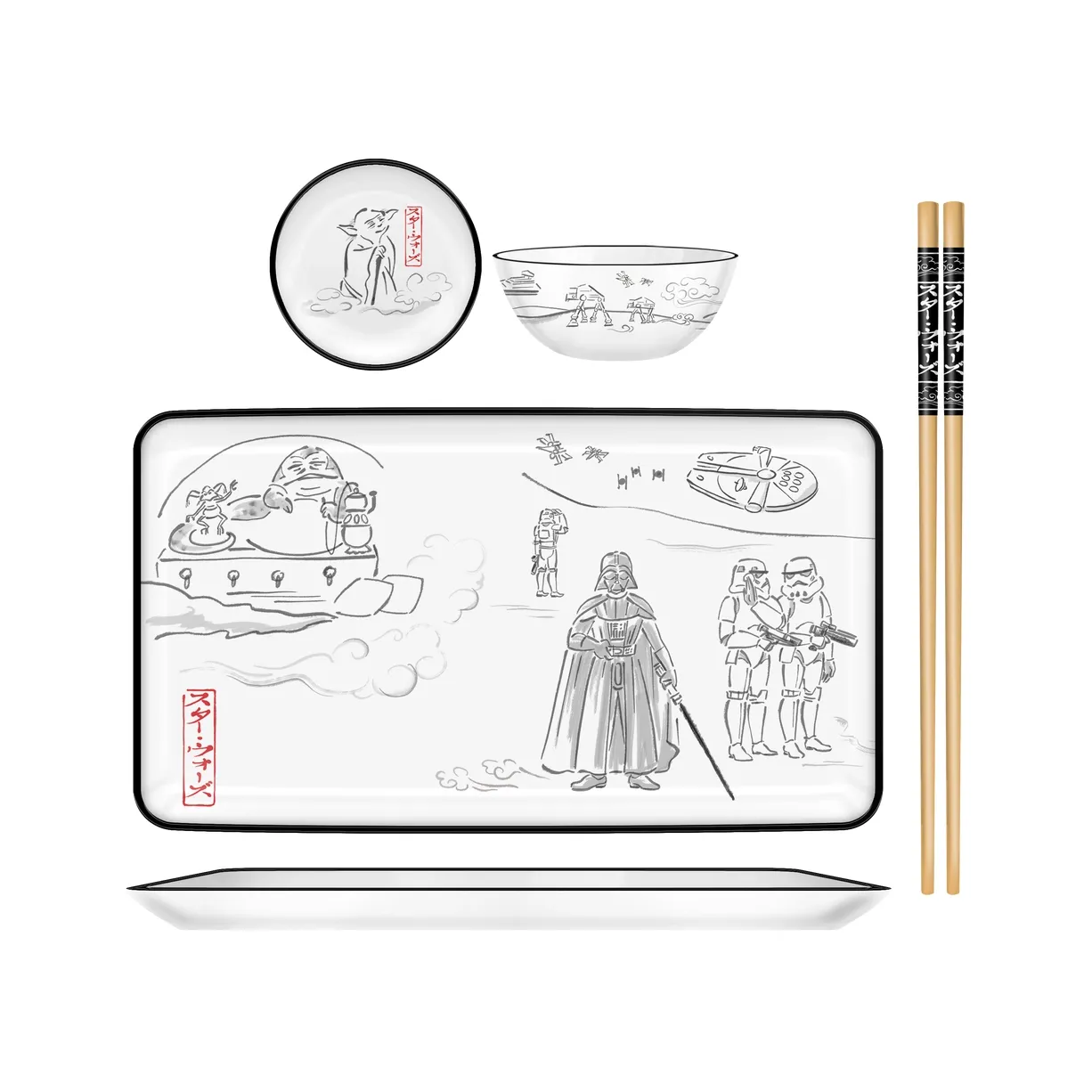 Star Wars Ceramic 3 Piece Sushi Set