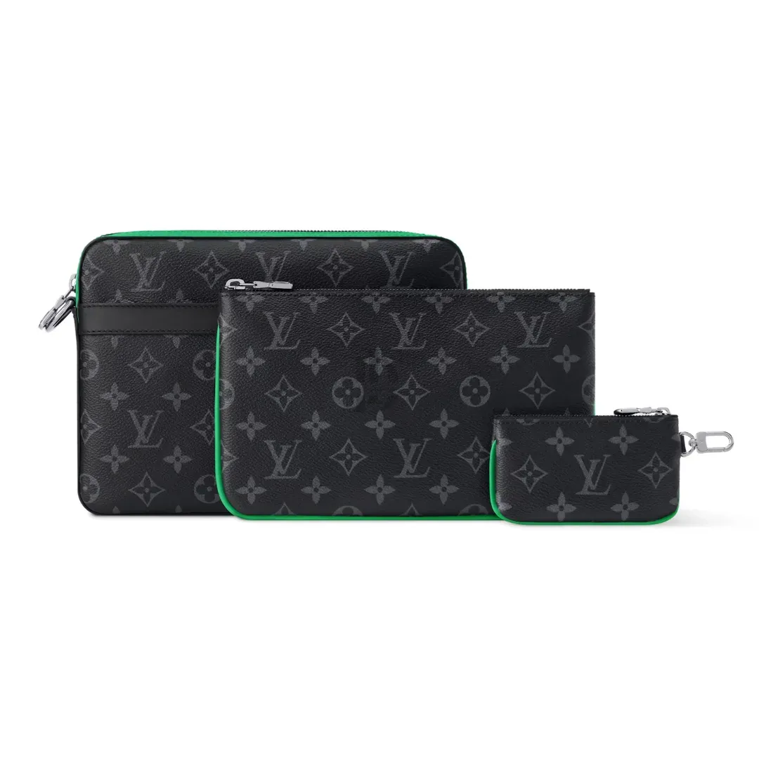 Louis Vuitton Trio Messenger Bag "Monogram Eclipse Canvas" 3pc