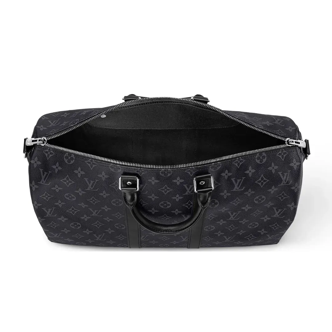 Louis Vuitton Keepall Bandoulière 45 Duffle Bag "Monogram Eclipse"