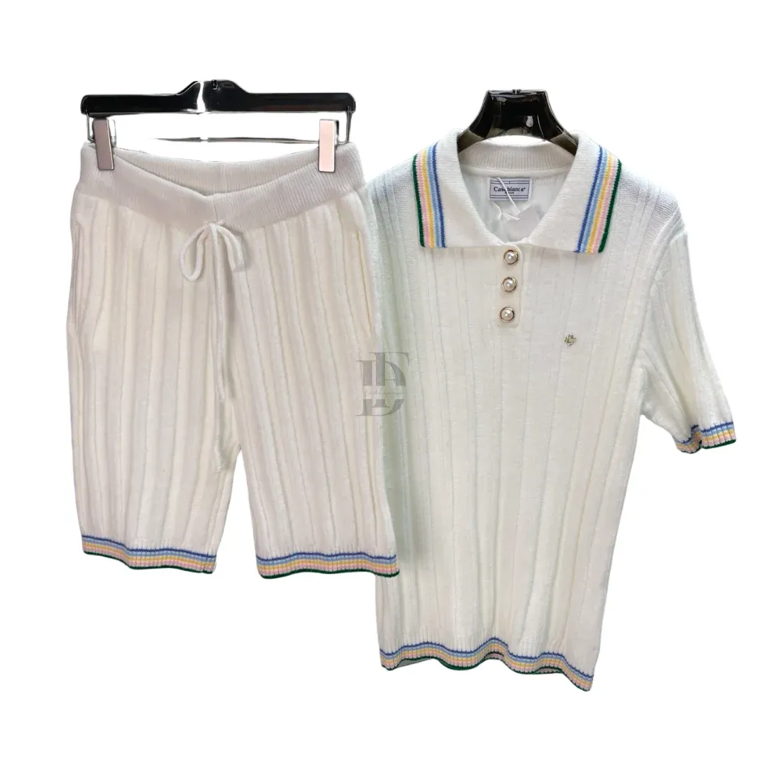 Casablanca Cotton Polo &amp; Shorts Matching Set