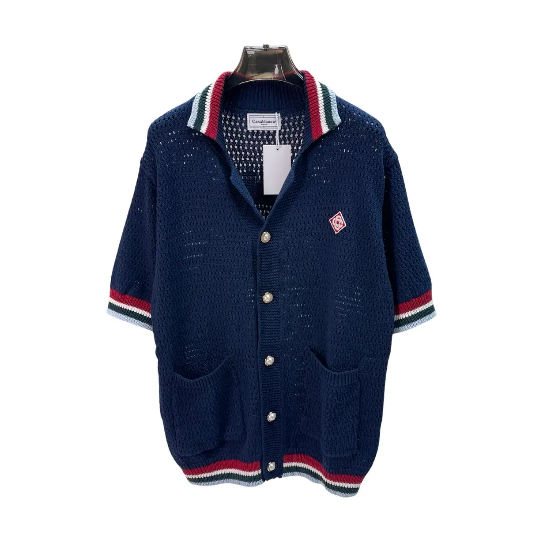 Casablanca Crochet Shirt &amp; Shorts Matching Set