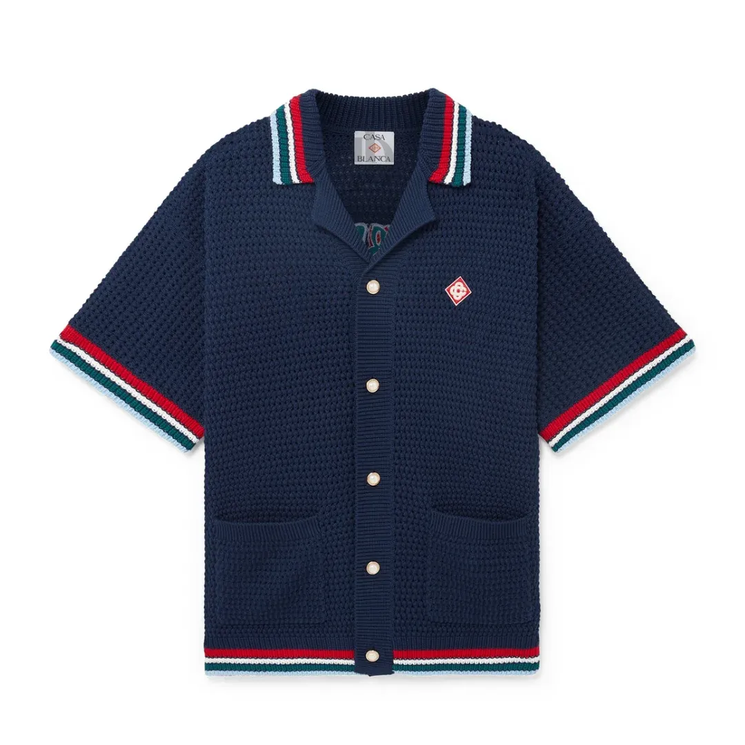 Casablanca Crochet Shirt &amp; Shorts Matching Set