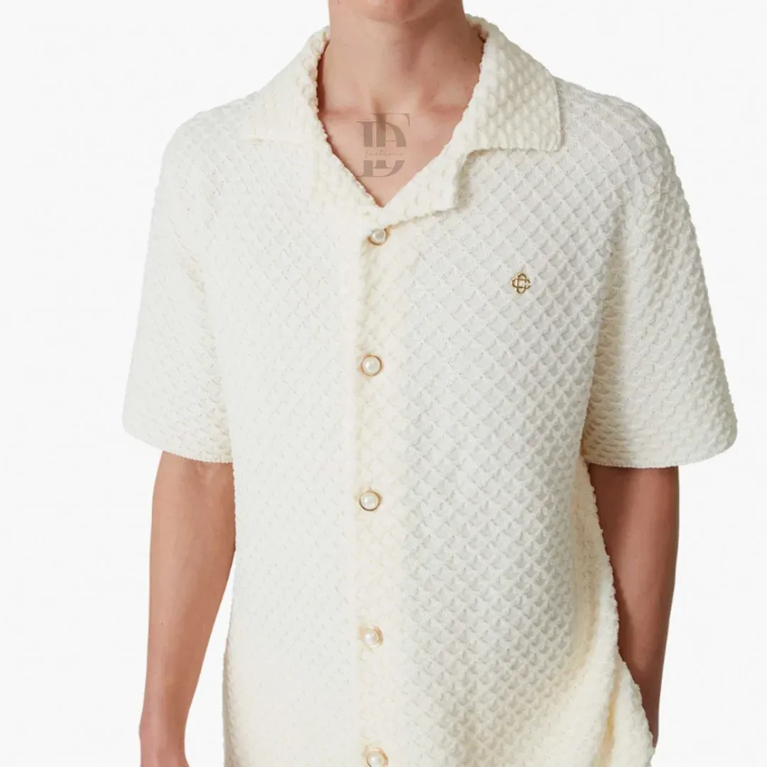 Casablanca Crochet Shirt &amp; Shorts Matching Set