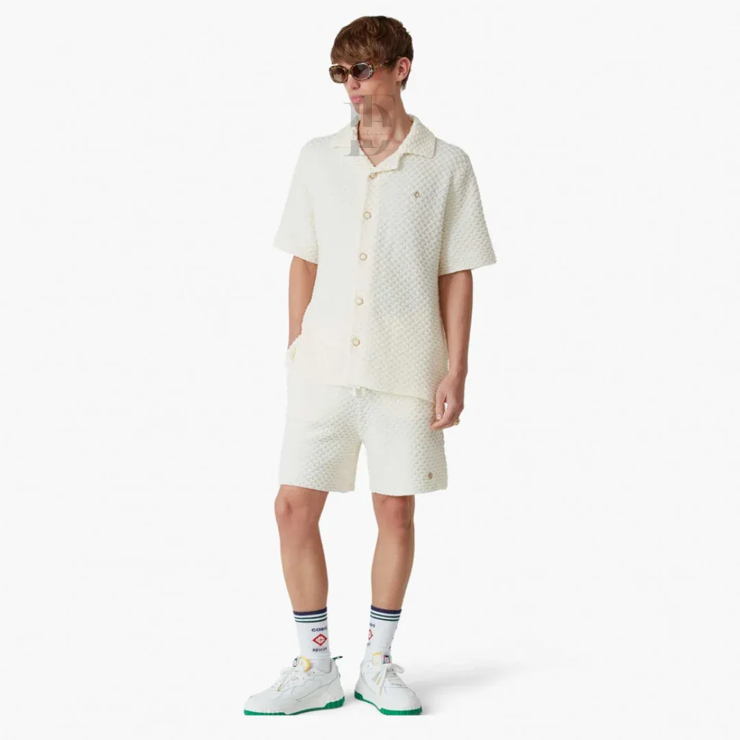 Casablanca Crochet Shirt &amp; Shorts Matching Set
