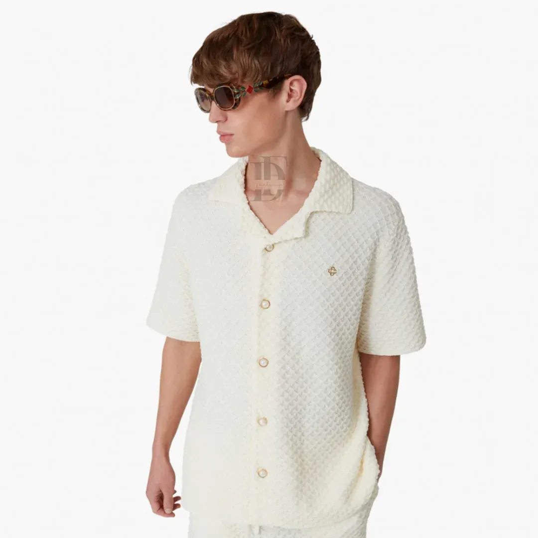 Casablanca Crochet Shirt &amp; Shorts Matching Set