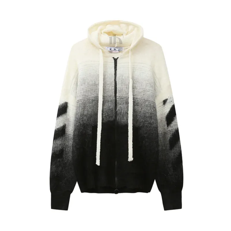 Off-White Wool Pullover Hoodie