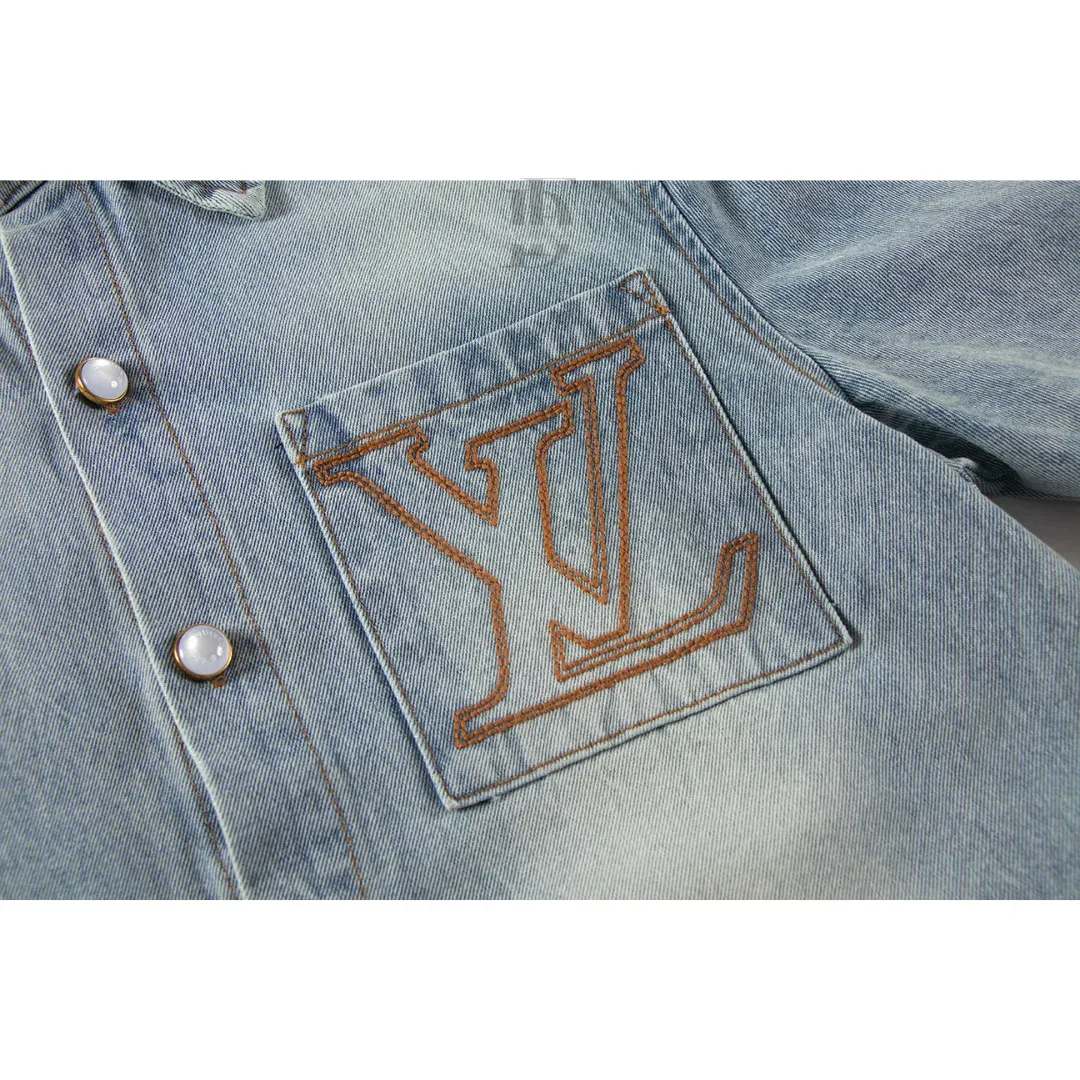Louis Vuitton Denim Short-Sleeve Shirt