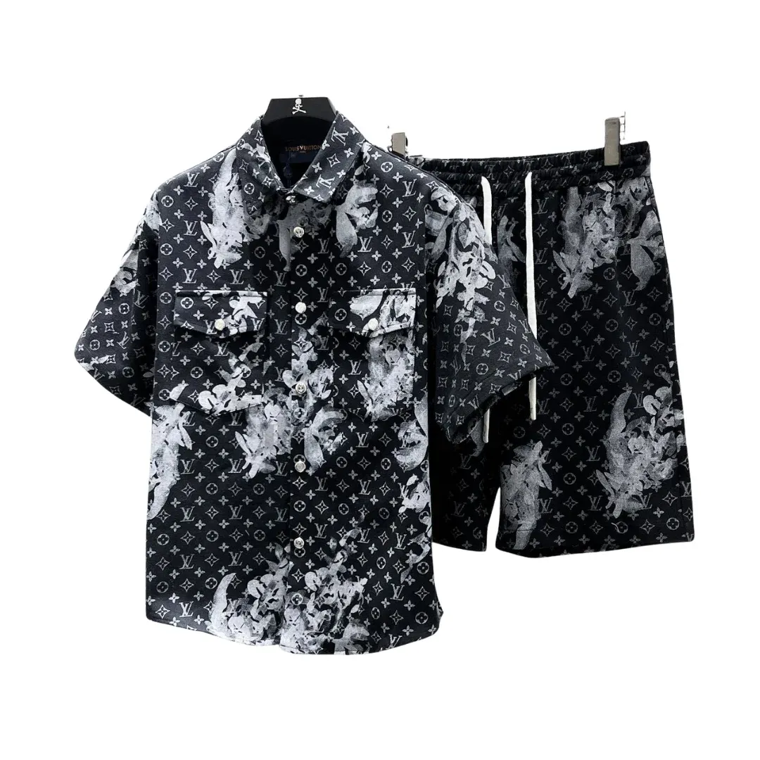 Louis Vuitton Denim Shirt &amp; Shorts Matching Set