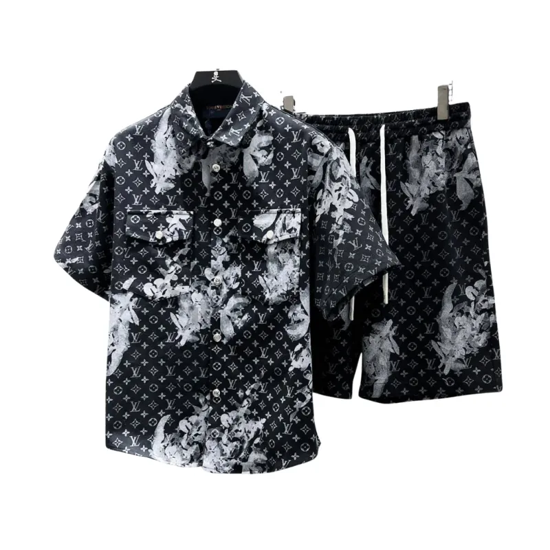 Louis Vuitton Denim Shirt &amp; Shorts Matching Set