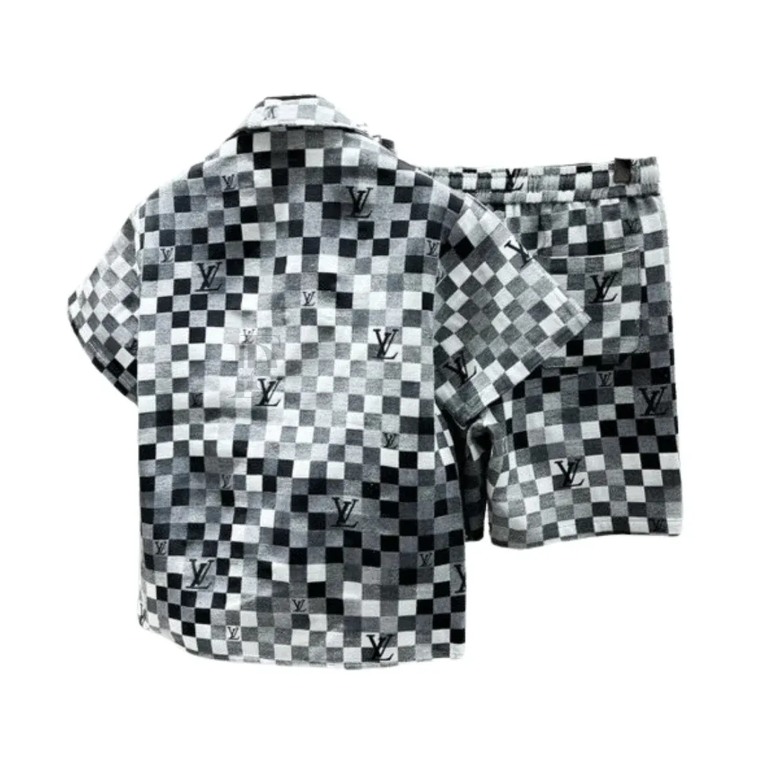 Louis Vuitton Denim Shirt &amp; Shorts Matching Set
