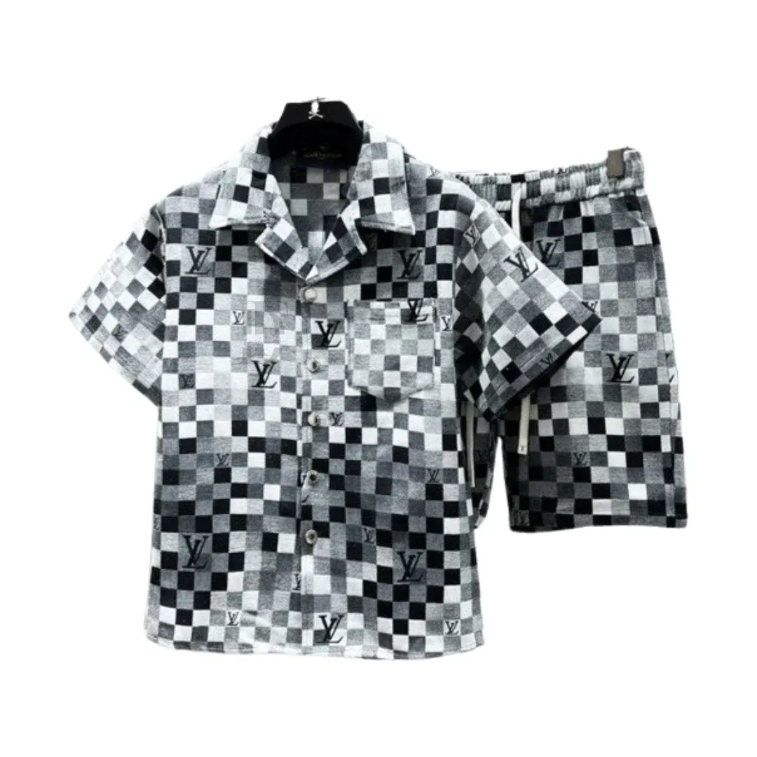 Louis Vuitton Denim Shirt &amp; Shorts Matching Set