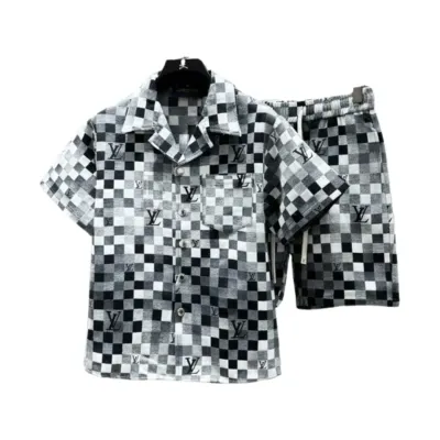 Louis Vuitton Denim Shirt &amp; Shorts Matching Set