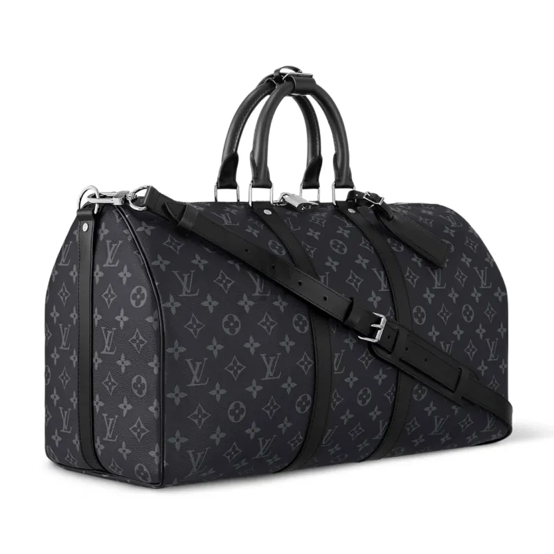 Louis Vuitton Keepall Bandoulière 45 Duffle Bag "Monogram Eclipse"