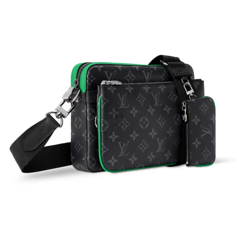 Louis Vuitton Trio Messenger Bag "Monogram Eclipse Canvas" 3pc
