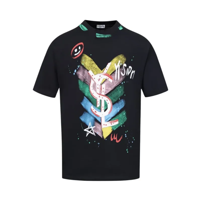 Saint Laurent Graphic Print T-Shirt – Black