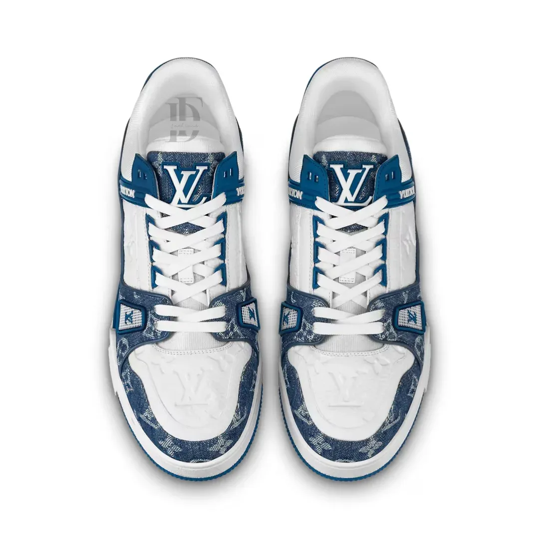 Louis Vuitton Trainer Sneaker – Blue &amp; White Monogram