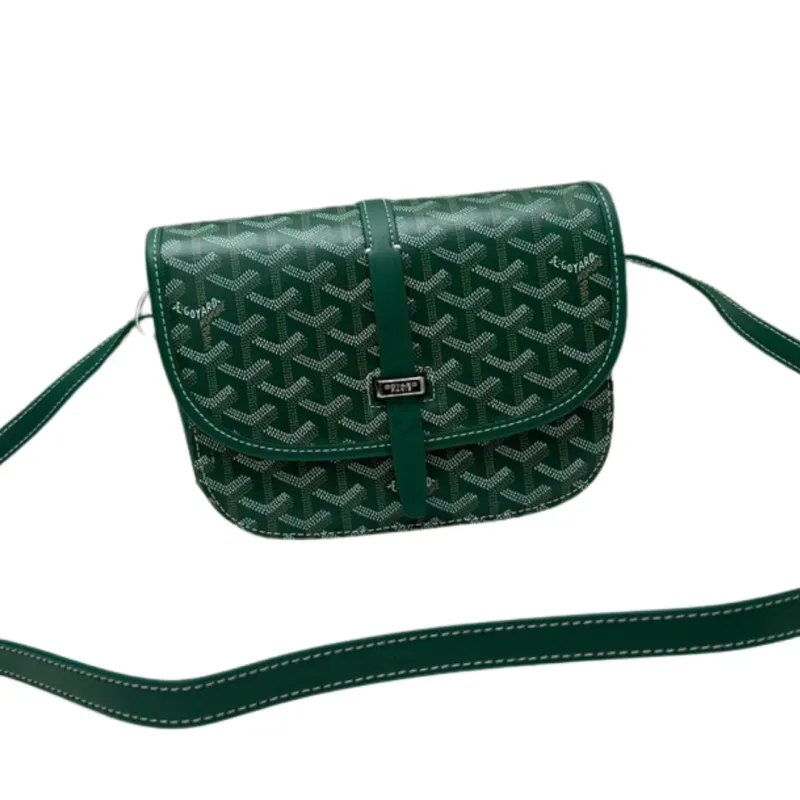 Goyard Belvedere bag in green Goyardine coated canvas