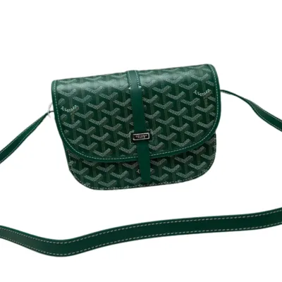 Goyard Belvedere bag in green Goyardine coated canvas