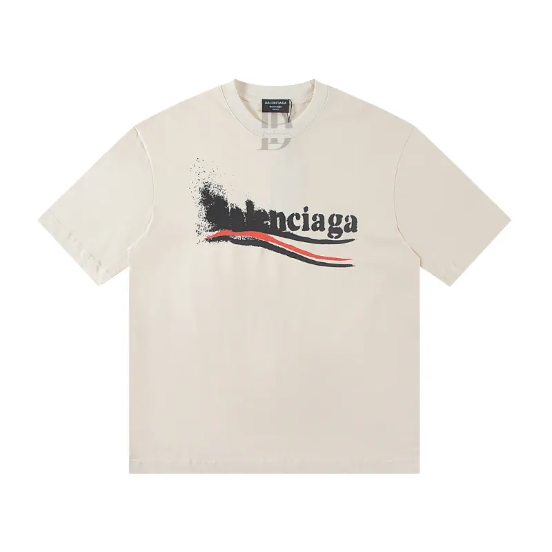 Balenciaga Logo T-Shirt – Cream