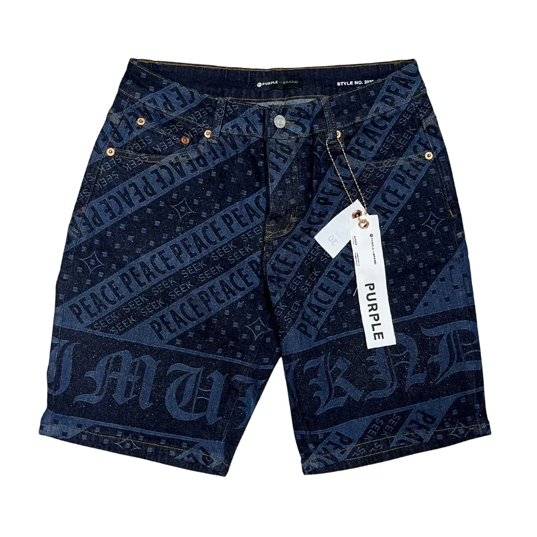 Purple Brand Glitter Denim Shorts