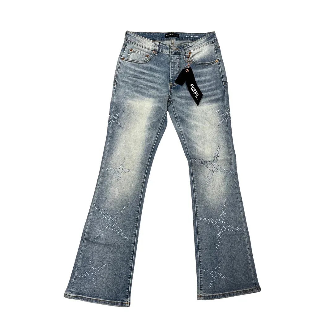 Purple Brand Rhinestone Flare Jeans