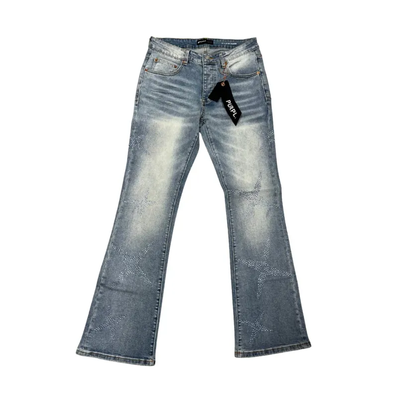 Purple Brand Rhinestone Flare Jeans