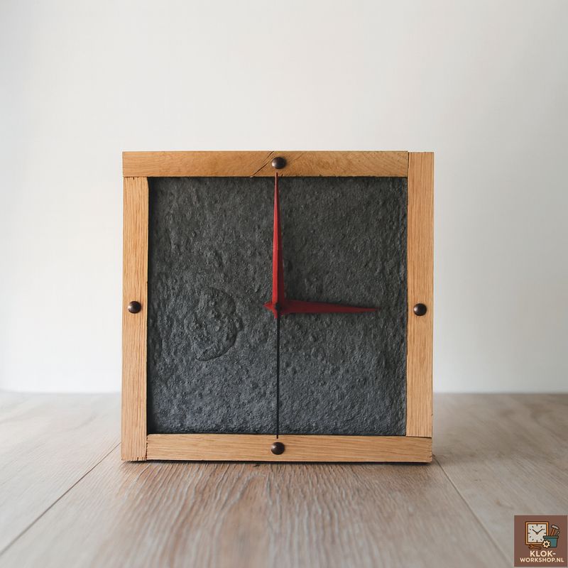 DIY-klokpakket: Hout & Zwart-beton, koper  & zwarte wijzers