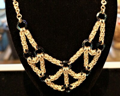 Argentium Silver Necklace, with Swarovski Crystals, by Manfred Rust