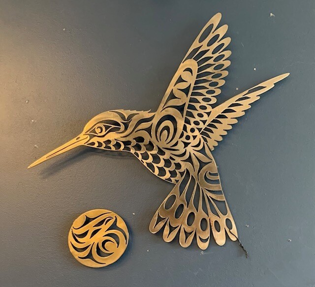Hummingbird Over the Moon, Silver Colour Hummingbird Over the Moon, Silver Colour