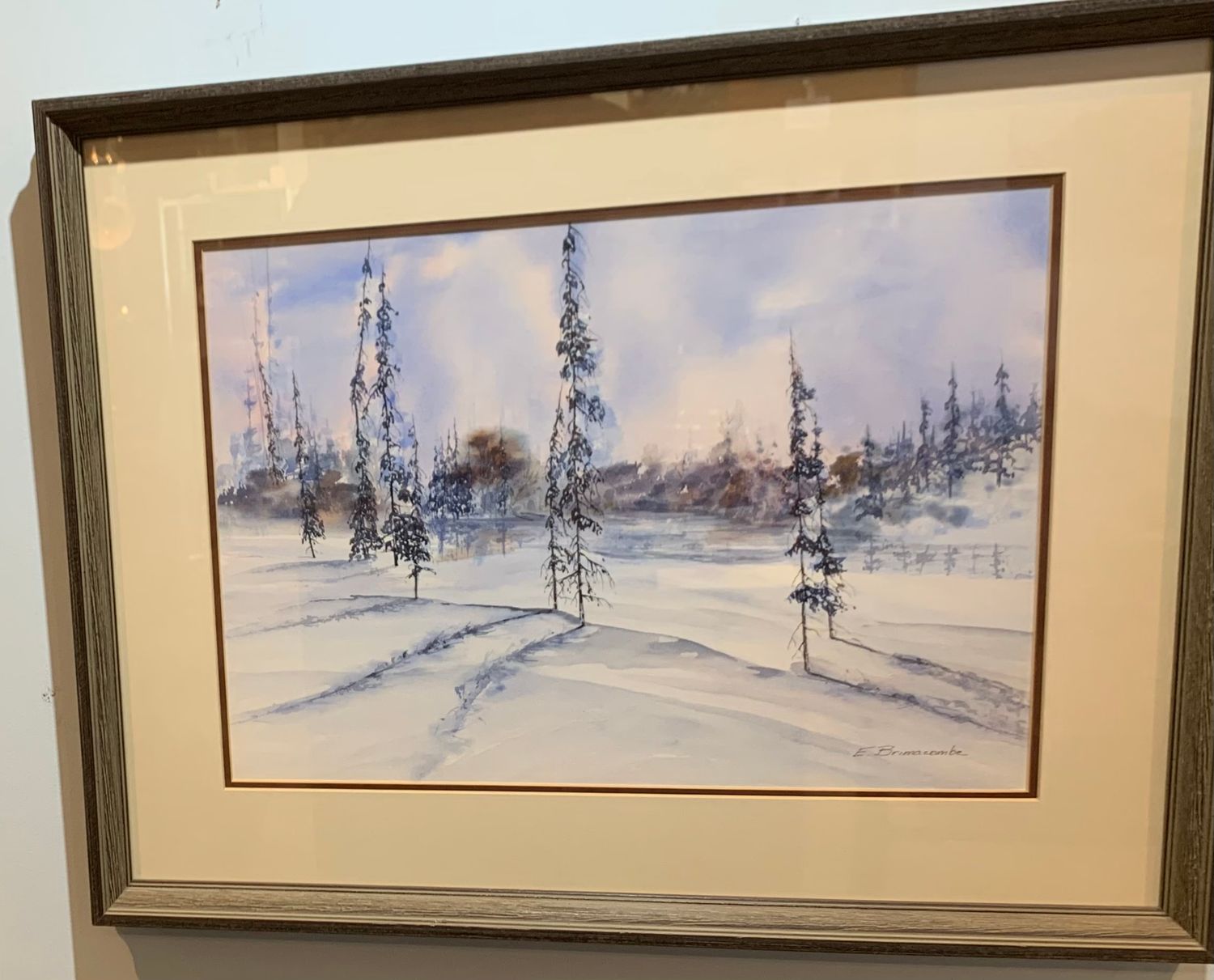 Errol Brimacombe,  watercolour, Winter Silhouette. Pre-owned