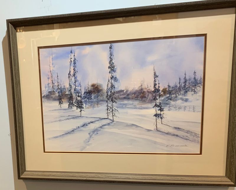 Errol Brimacombe, watercolour, Winter Silhouette Errol Brimacombe, watercolour, Winter Silhouette