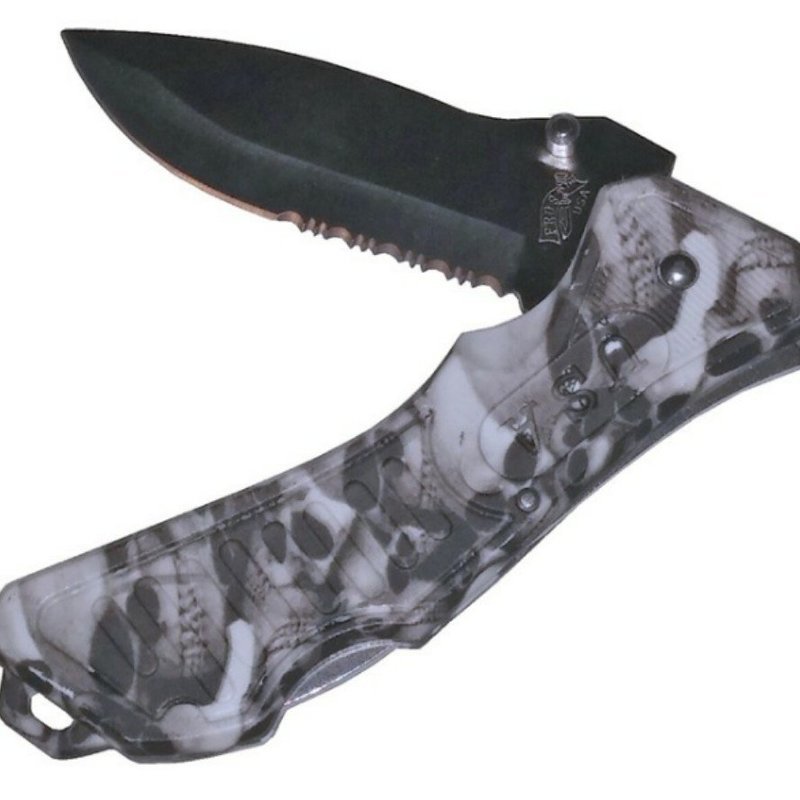 5.25&quot; White Skull Camo Buck Tact.