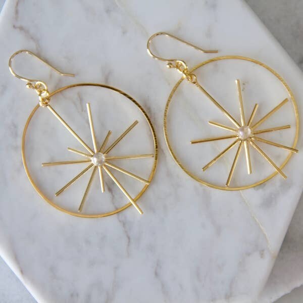 Moonstone Star Earrings