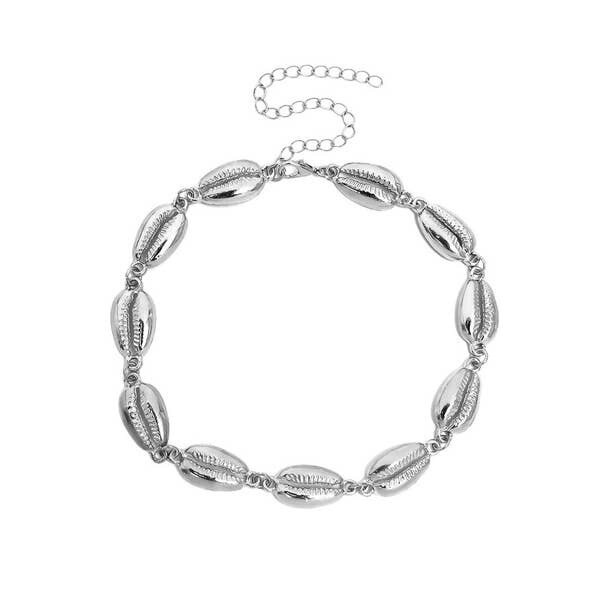 Silver Platted Cowrie Shell Choker