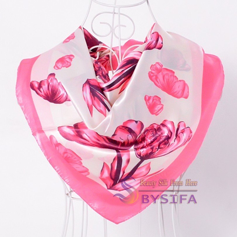 Pink Satin Scarf