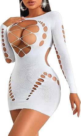 Long Sleeve Mesh Badydoll Lingerie