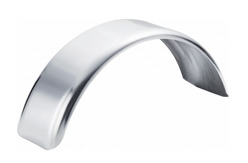 ProTech Fender - Polished Aluminum, Single Tire, 17-1/2″ H X 14″ W X 43″ L, 22″ Radius