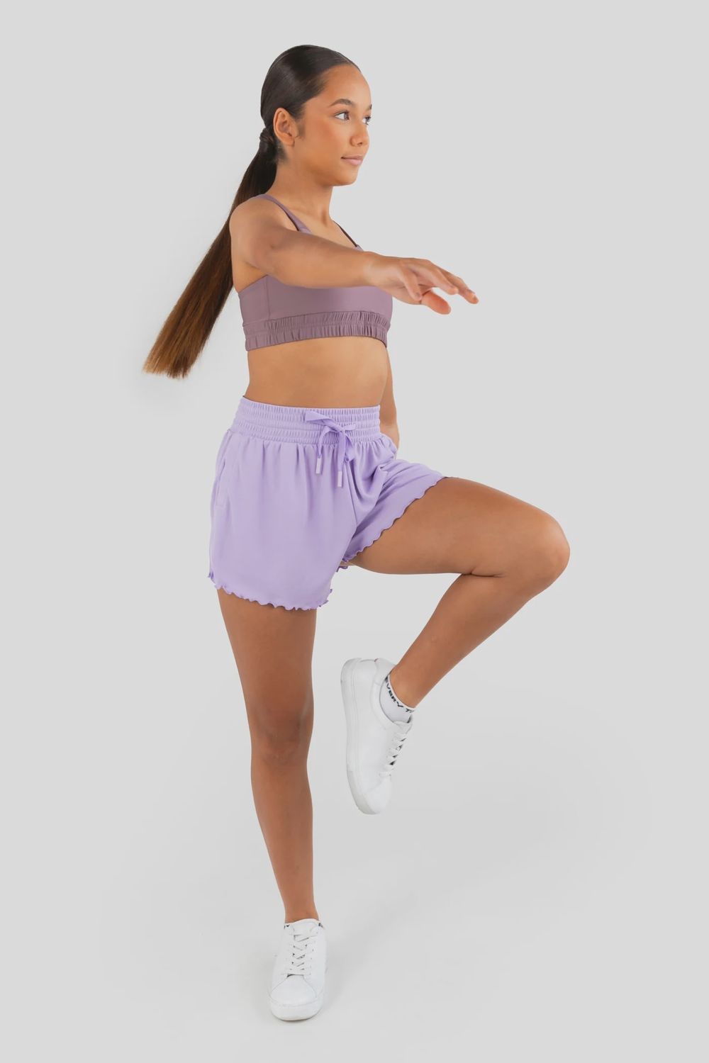 Every Turn Snuggle Rib Loose Short Purple Y10