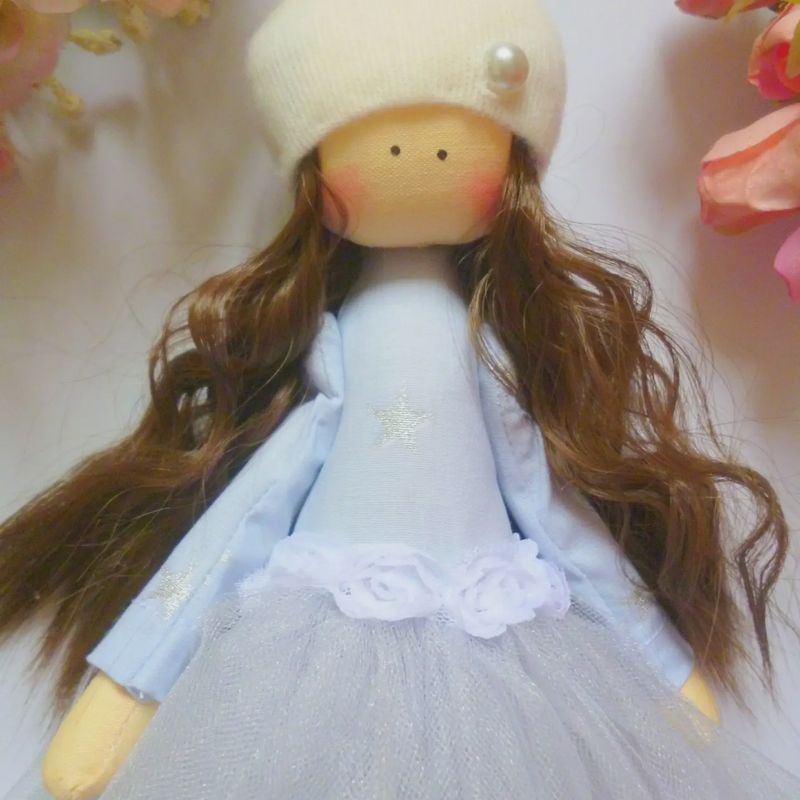 Ukranian Handmade Doll Light Blue