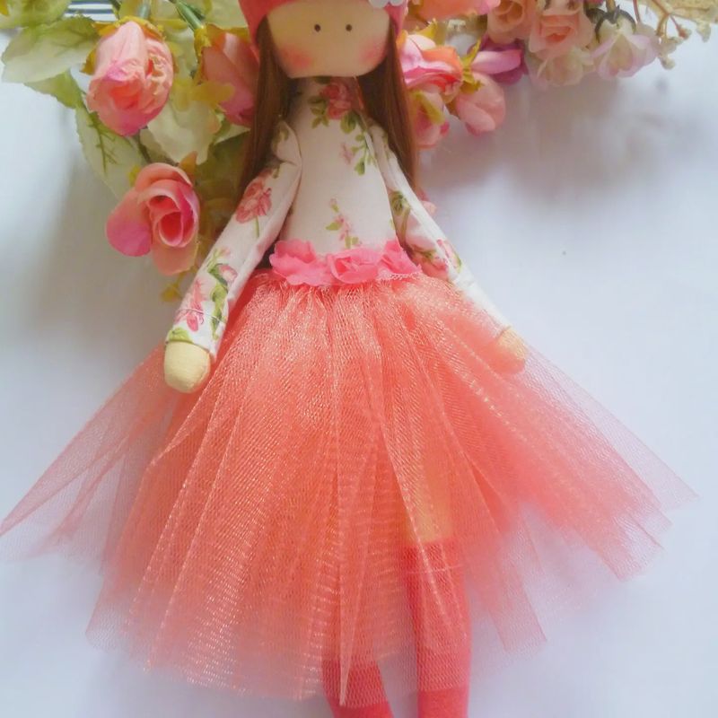 Ukranian Handmade Doll "Orange Sherbert Floral"
