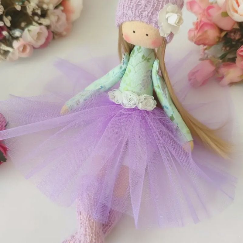 Ukranian Handmade Doll lilac sea foam