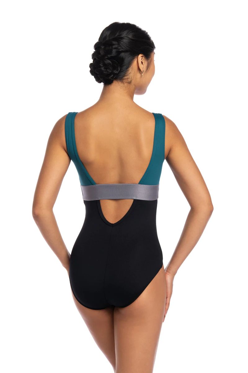Ainsliewear Manon Leotard Pacific/Black Adult Small