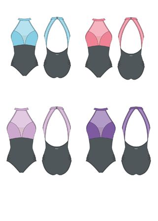 Nikolay Paloma Leotard Dk Gray/Lavender M