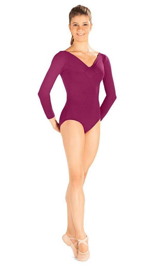 So Danca 7/8 V-Neck Leotard D2880 Teal Adult Large