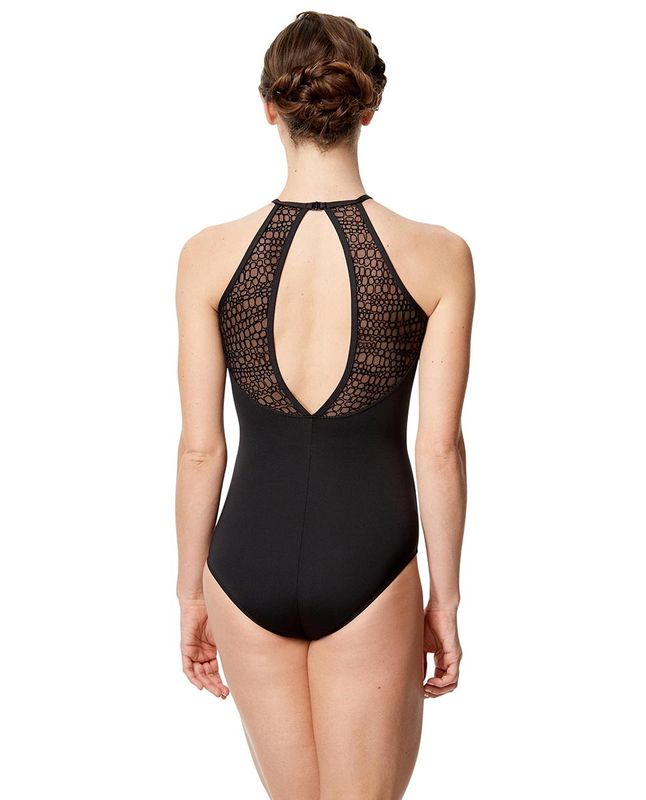 Lulli Gabi Halter Neck Leotard LUF573 Black Adult XSmall