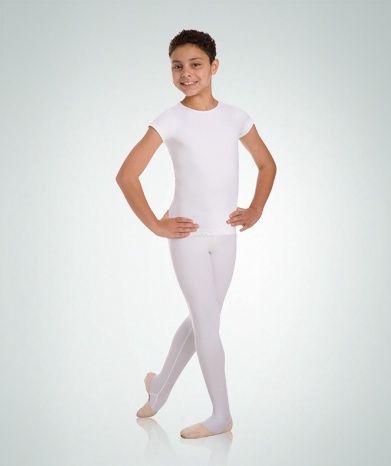 Body Wrappers Boys Crew Shirt BW B400 White Boys 7 - 8