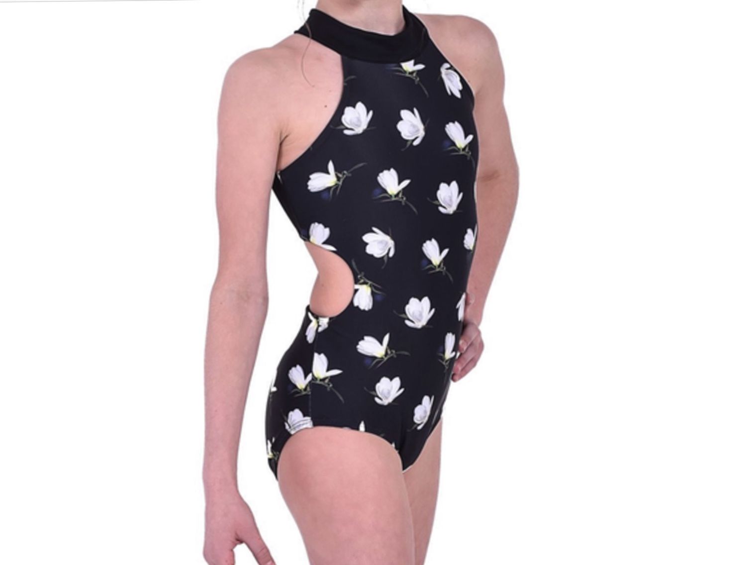 Purple Pixies Printed Double Time Leotard Black &amp; White Child Medium