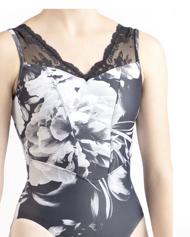 Danse De Paris "Moulin" Tank Leotard - Noir Blanc