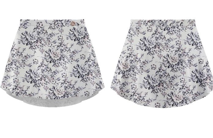 Danse de Paris Patterned Skirt Vintage Blue L/XL